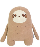 Big Happy Sloth Cotton Throw Pillow just wants to veg out, happy to be your nighttime dreaming or drama show streaming companion.  A larger size plush pillow great for hugs, squeezes and head rests.